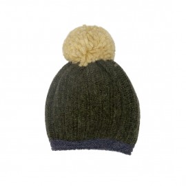 Olive Green Wool Beanie