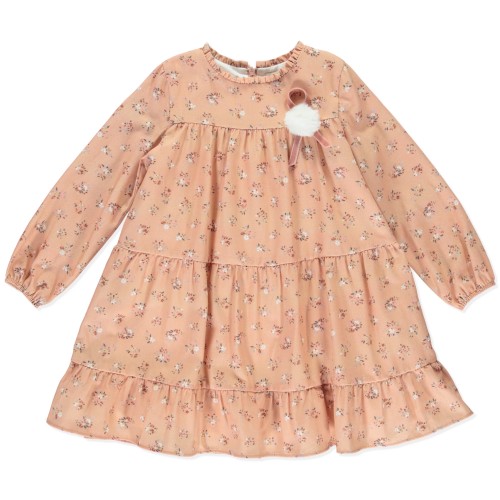 Velvet Bow Floral Smock Dress