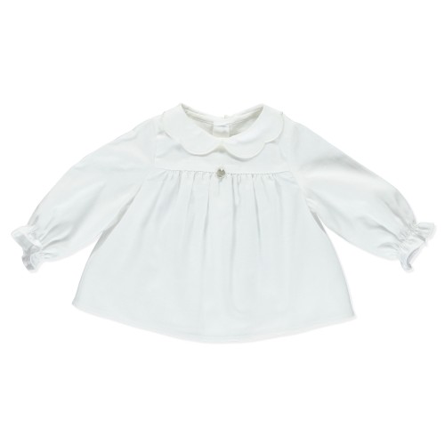 White Scallop Collar Blouse 