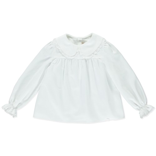 White Double Frill Collar Blouse 