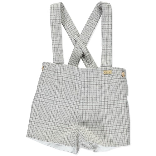 Gold Button Grey Checked Overall