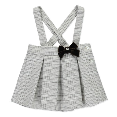 Grey Pleated Check Pinnafore