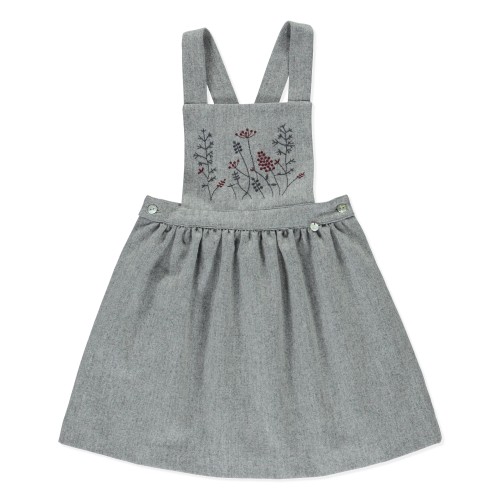 Grey Embroided Pinnafore