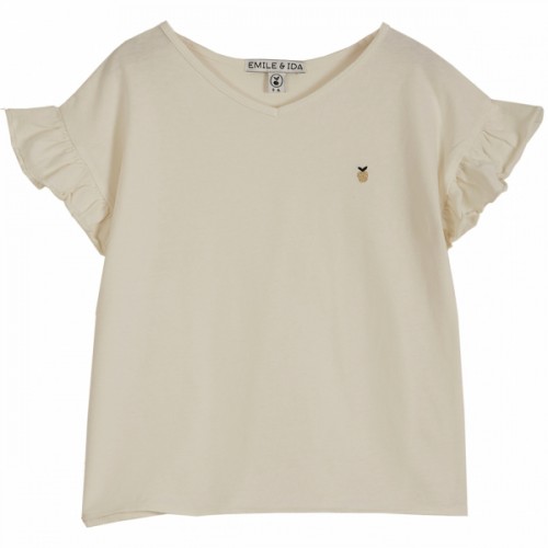 White Organic Cotton Jersey T-Shirt Ecru