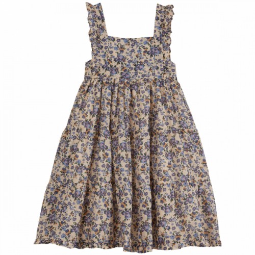 Floral Ecru Cotton Voile Dress