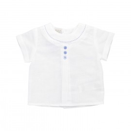 White Linen Blend Blouse