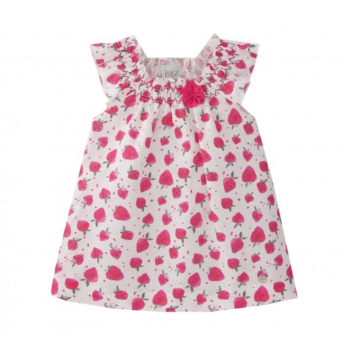 Strawberry Woven Newborn Summer Dress