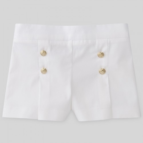 White Woven Girl Short