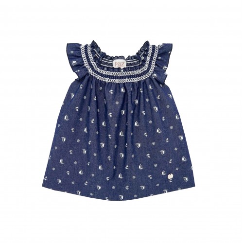 Patterned Navy Dress