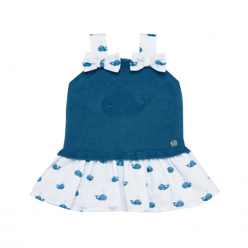 Navy Whale Patterned Dress