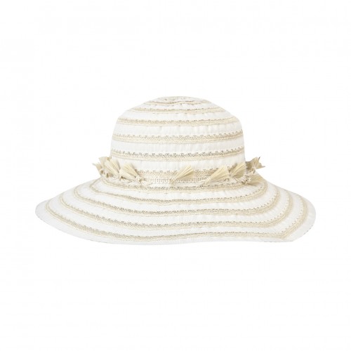 White Tassel Wide Brim Sun Hat