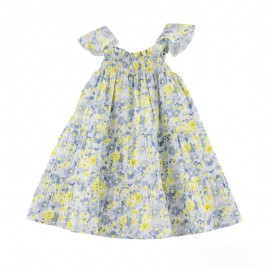 Blue and Yellow Floral Dress